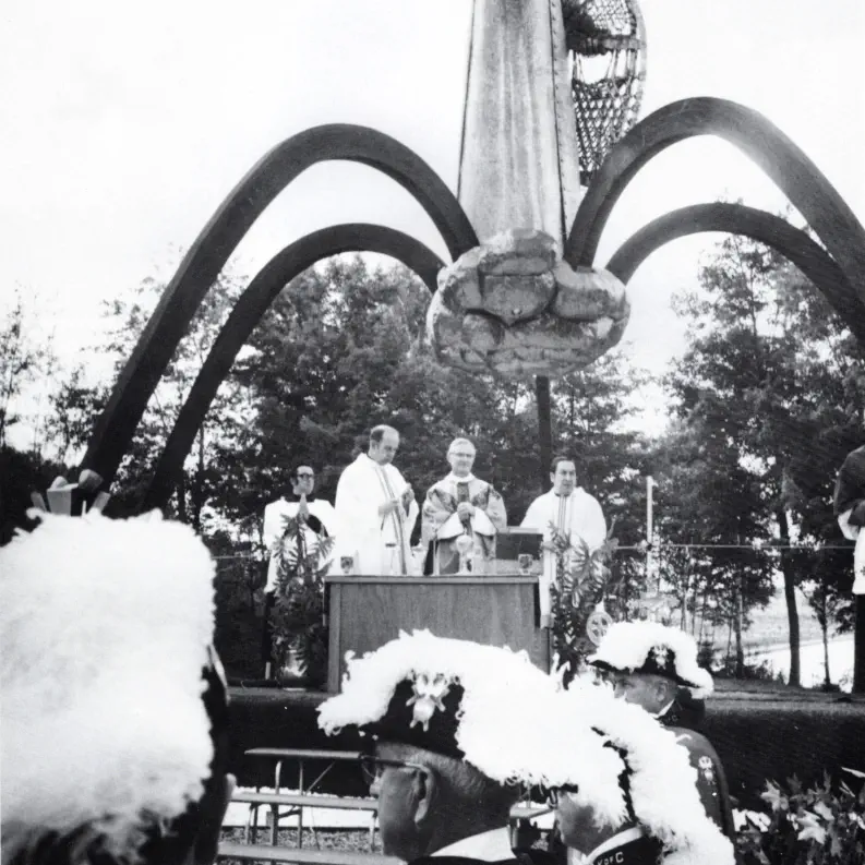 Dedication mass held at the statue Dedication mass held at the statue